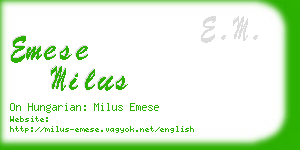 emese milus business card